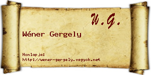 Wéner Gergely névjegykártya