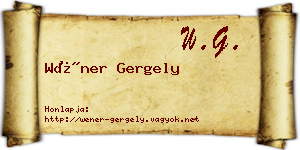 Wéner Gergely névjegykártya